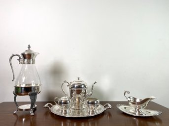 Lancaster Silver Co. Silverplate Service Set For Entertaining