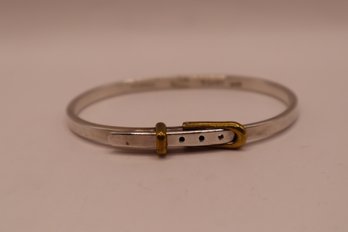 925 Sterling Mexico Bangle With Buckle Signed TC-99 (20 Grams)