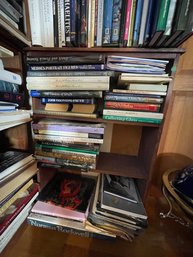 BOOKCASE OF ART BOOKS, ANTIQUE REFERENCE BOOKS, AND NATURE BOOKS