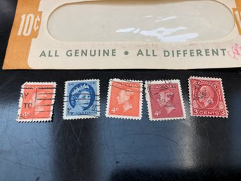 5 Canadian Stamps