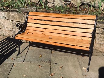 Iron And Wood Garden Bench