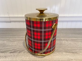 Mid Century Plaid Ice Bucket By Serv Master Creations