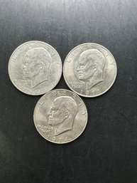 3 Eisenhower Dollars 1971, 1974, 1976