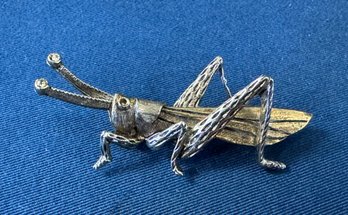 Vintage Grasshopper Pin / Brooch Signed Art