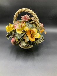 Capodimonte Basket With Flowers