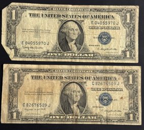 2 $1 Silver Certificates 1935-G 1935-H