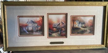 Thomas Kincade Trio Of Prints - Autumn Moments With COA