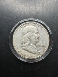 1952-D Benjamin Franklin Silver Half Dollar