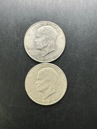 2 Eisenhower Dollars 1972, 1972-D