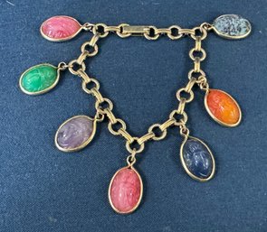 Vintage Marino Carved Scarab Bracelet