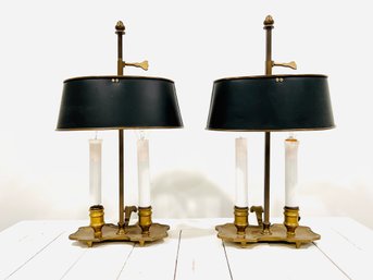 Pair Frederick Cooper Antique Library Lamps In Brass (LOC:F2)