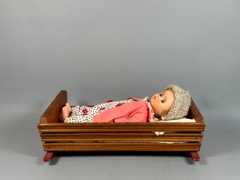 Vintage Wooden Baby Doll Cradle