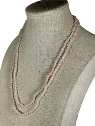 Rose Quartz Small Beaded Necklace 24' Long.