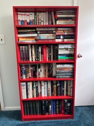Red Wood Full Height Bookshelf 1 Of 3