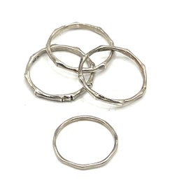 Lot Of 4 Sterling Silver Ring Bands