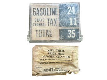 Vintage Gas Sign & Numbers