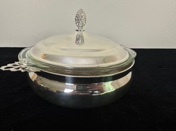 Sheffield Silver Co Vintage Casserole Glass Pyrex Serving Dish