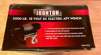 IRONTON 5000 Pound 12 Volt DC 1 1/2 HP Electric ATV Winch W/ 50 Feet Of 14 Inch Wire Rope - New In Box