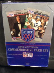 1990 NFL Pro Set Super Bowl XXV Silver Anniversary Commemorative Sealed Box - M