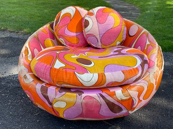 A Vintage Mid Century Bucket Chair From The Signature B Collection By Bloomingdales - In Pucci Print!