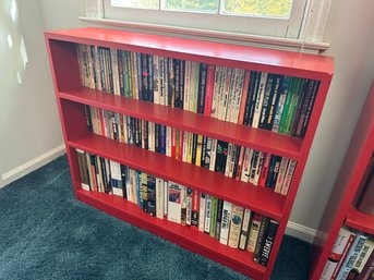 Red Wood Half Height Bookshelf