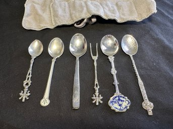 Group Of Collectible Silver Spoons (half Marked Sterling, Half Marked 800) 1.78 TOZ