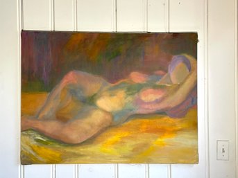 Lounging Nude Oil On Canvas