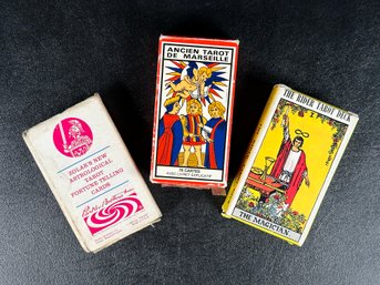 Three Decks Of Vintage Tarot Cards