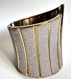 Large Vintage Sparkly Hinged Cuff Bracelet