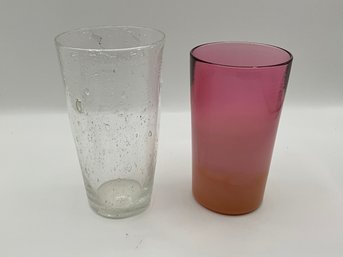 Lot/2 Studio Glass Handmade Tumblers