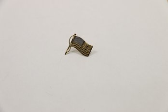 14k Yellow Gold Flag  Lapel Tie Pin