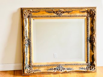 Ornate Wide Frame Beveled Mirror