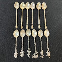 Two Sets Of 900 Silver Demitasse Spoons - 76 Grams - 12pc Lot