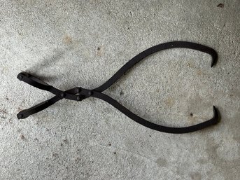 Vintage/Antique Forged Metal Ice Tongs, Circa Early-1900s #1