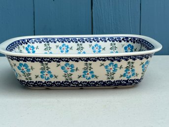 Handmade Polish Pottery Serving Bowl