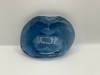 Blue Glass Sculpture - Looks Great With One Stem Inside - May Need Hardware To Mount On Wall