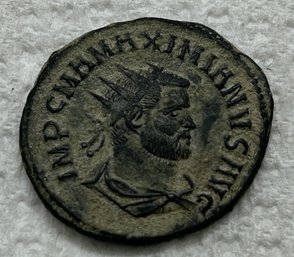 Ancient Roman Emperor ANTONINIANUS MAXIMIANUS Bronze Coin- High Grade Example