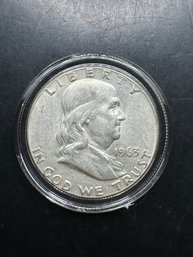 1963 Benjamin Franklin Silver Half Dollar