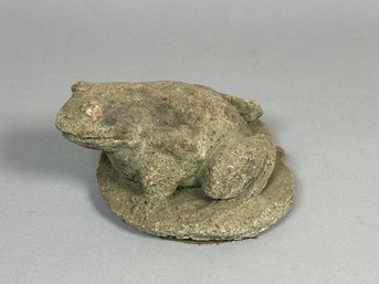 Small Concrete Frog Figure