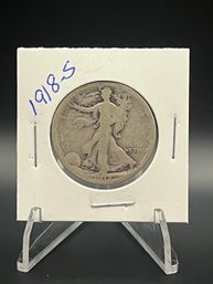 Beautiful 1918-S Walking Liberty Silver Half Dollar