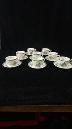 Christmas Tree Spode Tea Cups And Saucers