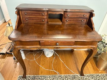 Beautiful Writing Desk Space  ( Make Up Table ) With Five Drawers, With Flowers On Each Leg