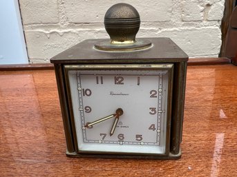 1950s Swiss Four-sided Brass Desktop Clock, Thermometer, Barometer & Hygrometer