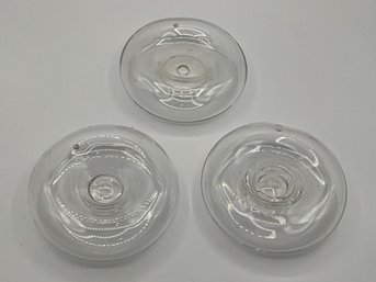 Lot/3 Round Glass Wall Hanging Sculptures