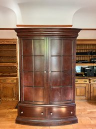 A Large Double Door Mahogany Finish Armoire/media Console -*** NOTE PICK UP INFO