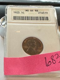 Lincoln Reverse Wheat  (1909-1958)  1923 1C  MS 64 RB