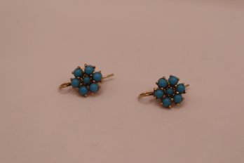 14K Yellow Gold With Turquoise? Earrings