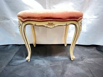 French Provincial Velvet Upholstered Vanity Bench