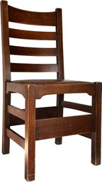 An Early 19th Century Mission Oak Side Chair By Gustav Stickley, #352 - Original Leather Seat