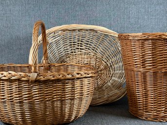 A Grouping Of Natural Woven Baskets #5